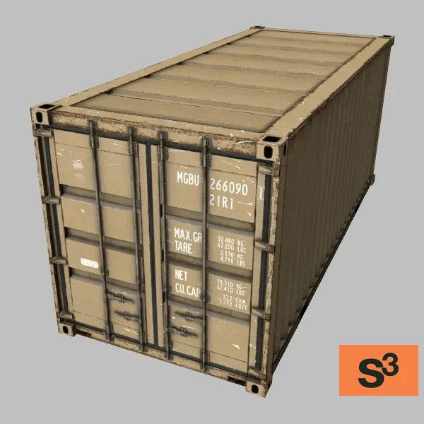 20ft-intemodal-container-01 · US · tan — 3D model preview