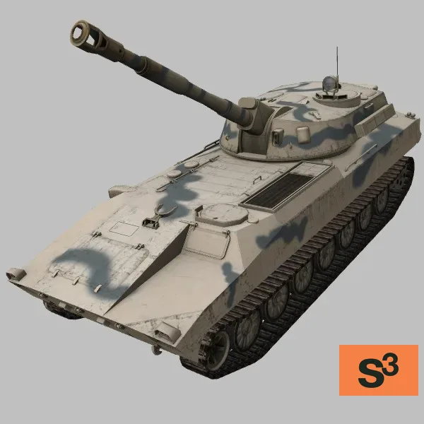 2S1 · HTI · camo — 3D model preview