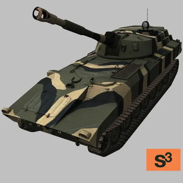 2S1 · RU · camo — 3D model preview