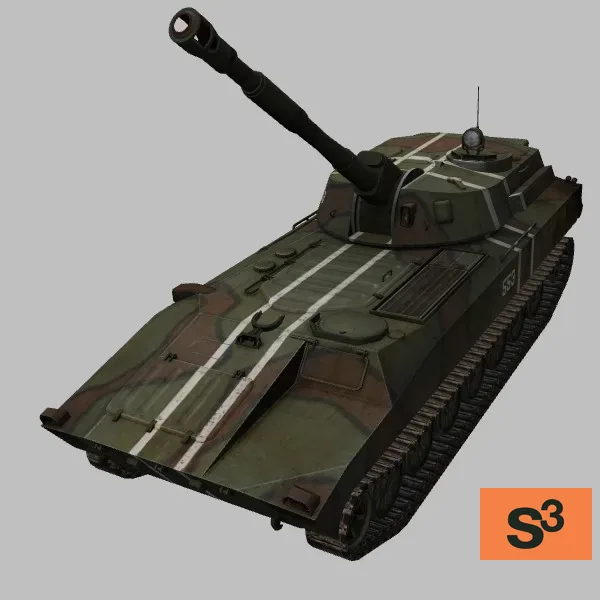 2S1 · UA · camo — 3D model preview