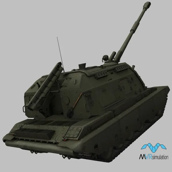 2S19M2 · RU · green — 3D model preview