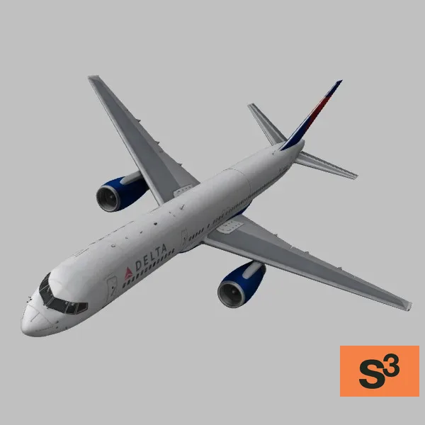 757-200-Delta · US · white — 3D model preview