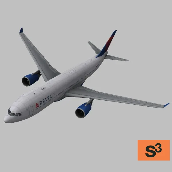 A330-200 · US · white — 3D model preview