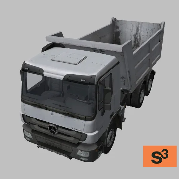 ACTROS-3340-6x4-tipper · DE · white — 3D model preview