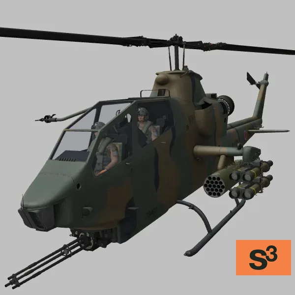 AH-1S · JP · camo — 3D model preview