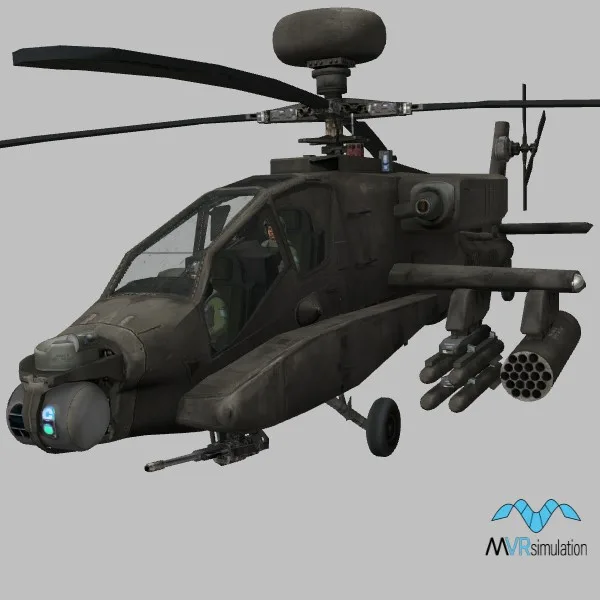 AH-64D · AE · green — 3D model preview