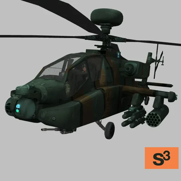 AH-64E · KR · green — 3D model preview