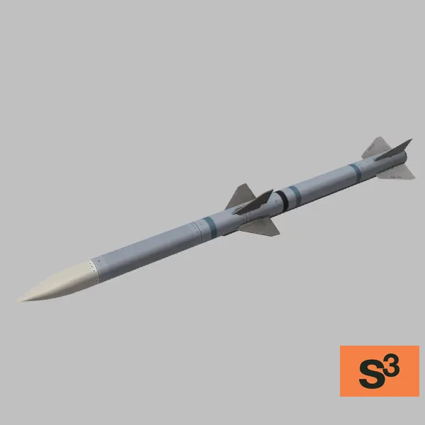 AIM-120B · US · grey — 3D model preview