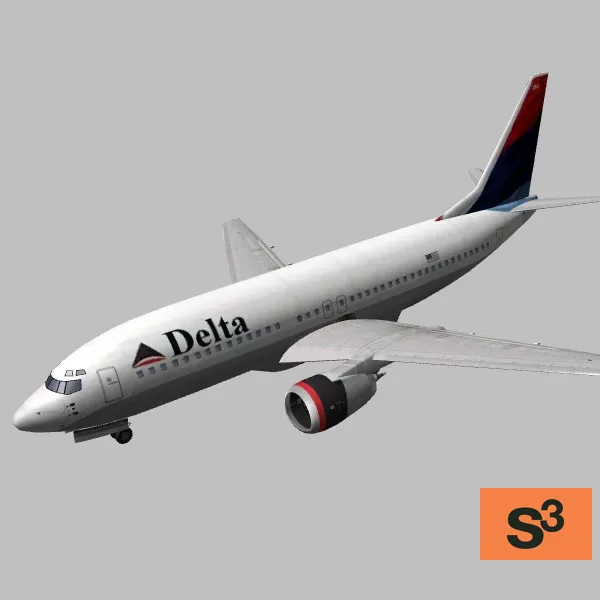 aircraft-b737-Delta — 3D model preview
