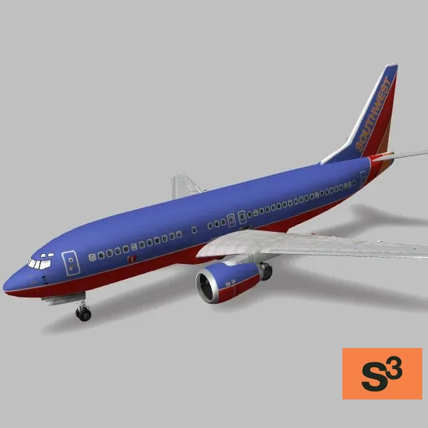 aircraft-b737-Southwest — 3D model preview