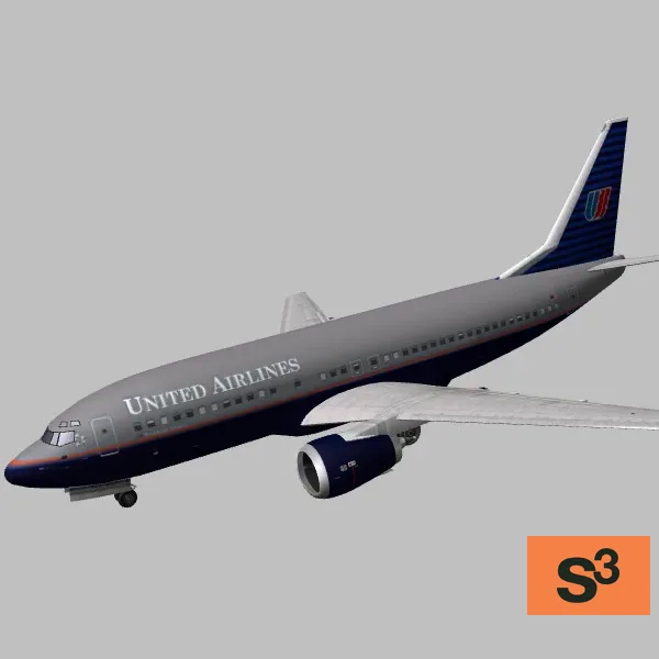 aircraft-b737-United — 3D model preview