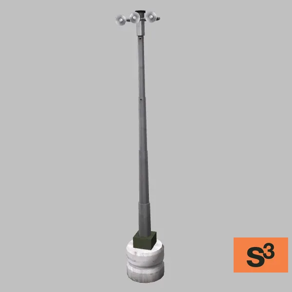 airport-lightpole-3bulb-10m — 3D model preview