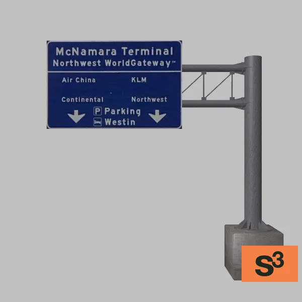 airport terminal-sign-001 — 3D model preview