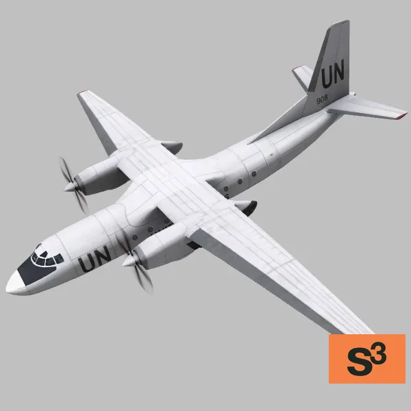 AN-24RV · RU · UN · white — 3D model preview
