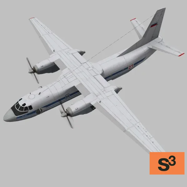 AN-26B · RU · grey — 3D model preview