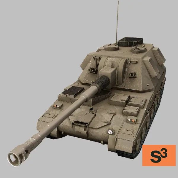 AS-90 · GB · desert — 3D model preview