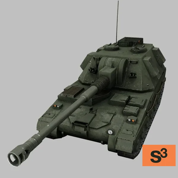 AS-90 · GB · green — 3D model preview