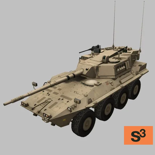 B1-Centauro-105mm · IT · desert — 3D model preview