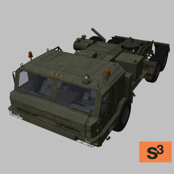 BAZ-64022-6x6-tractor · RU · green — 3D model preview