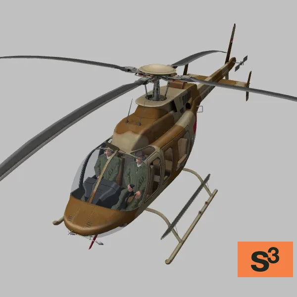 Bell-407 · IQ · camo — 3D model preview