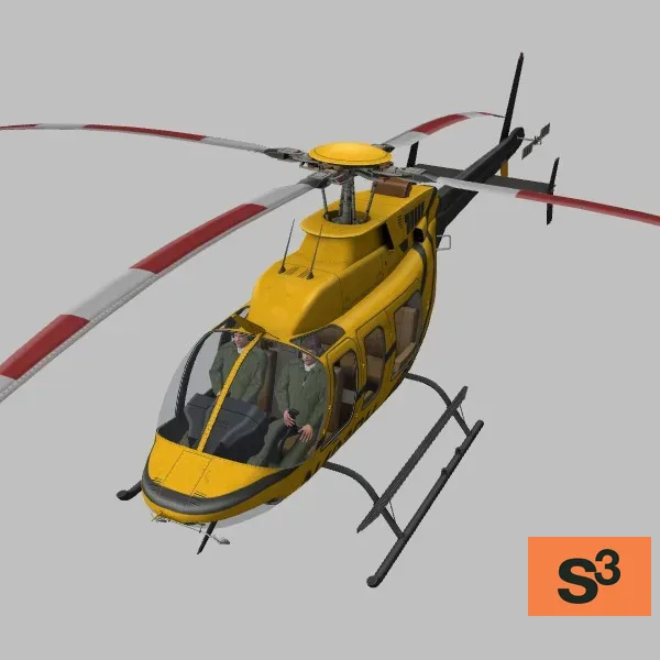 Bell-407 · US · yellow — 3D model preview
