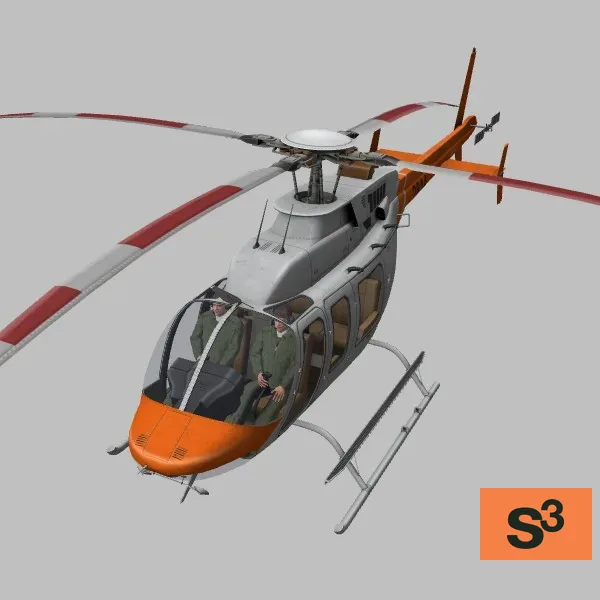Bell-407GX · AE · white — 3D model preview