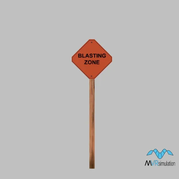 blasting zone-sign-001b — 3D model preview