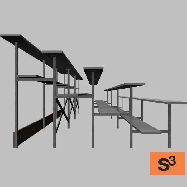 bleacher seats-001 — 3D model preview