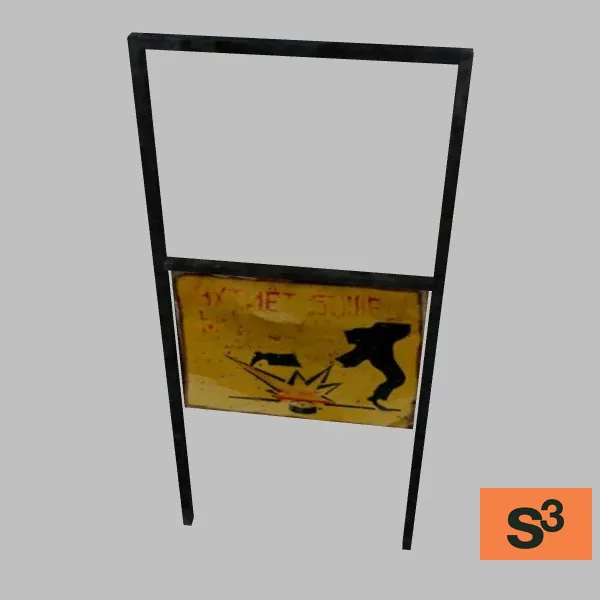 bomb-warning-sign-001 — 3D model preview