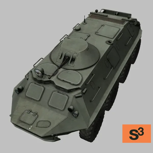 BTR-60PB · KP · green — 3D model preview