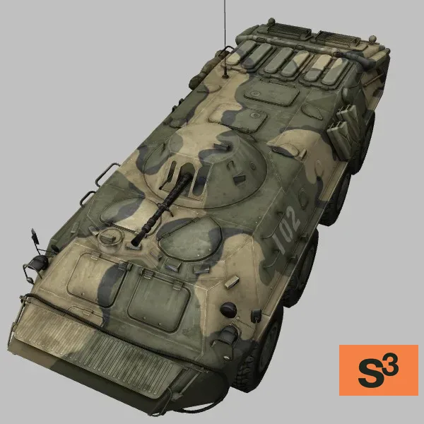BTR-70M · RU · camo — 3D model preview