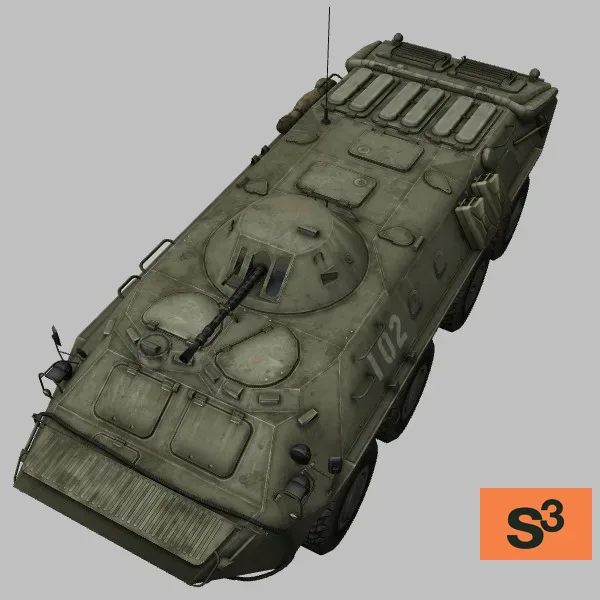 BTR-70M · RU · green — 3D model preview