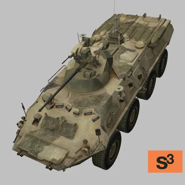 BTR-82AM · RP-377UVM1L · RU · desert — 3D model preview