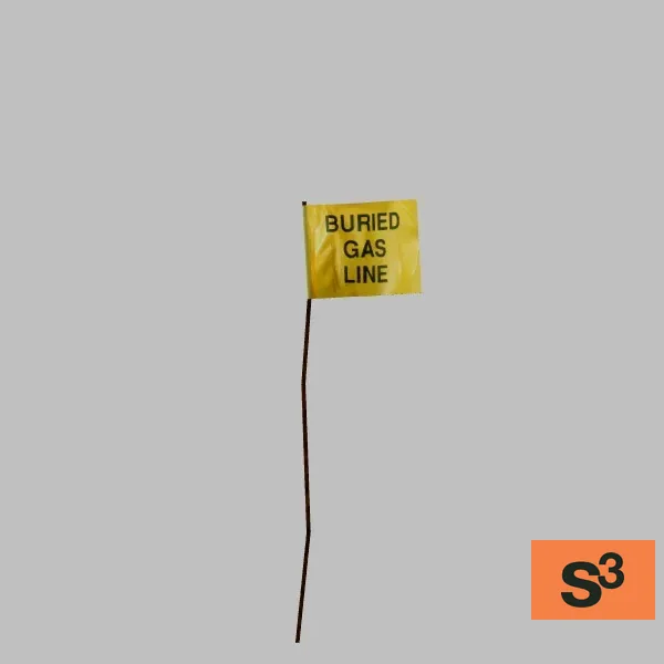 buried gas line-sign-001 — 3D model preview