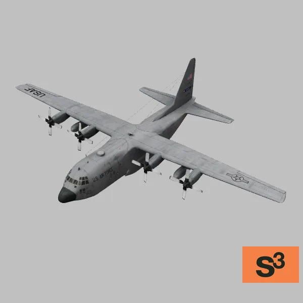 C-130H2 · US · grey — 3D model preview