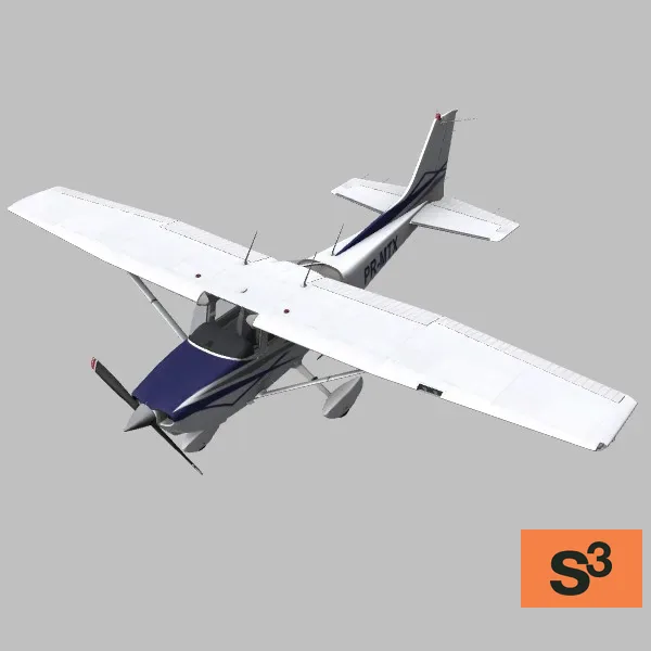 Cessna-172S · US · blue — 3D model preview