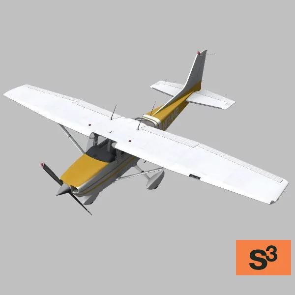 Cessna-172S · US · yellow — 3D model preview