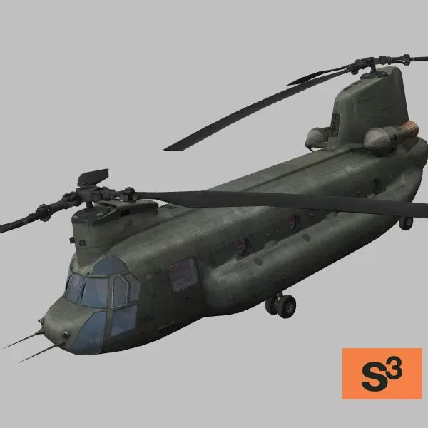CH-47D · M-134 · US · green — 3D model preview