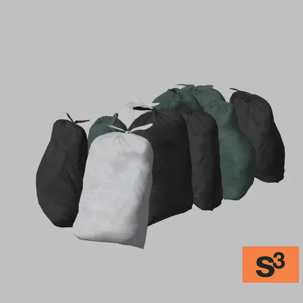 charcoal-bag-set-001 — 3D model preview