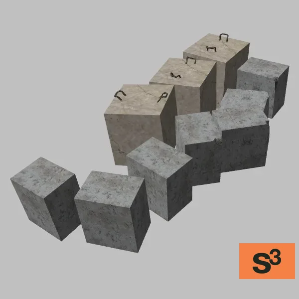 concrete blocks cluster-001 — 3D model preview