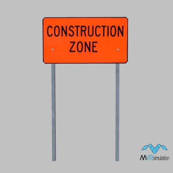 construction zone-sign-001 — 3D model preview
