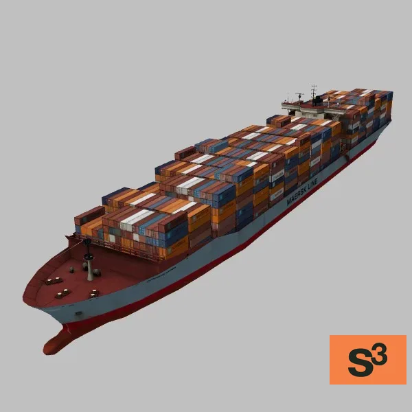 Container-Ship-Maersk · DK · blue — 3D model preview