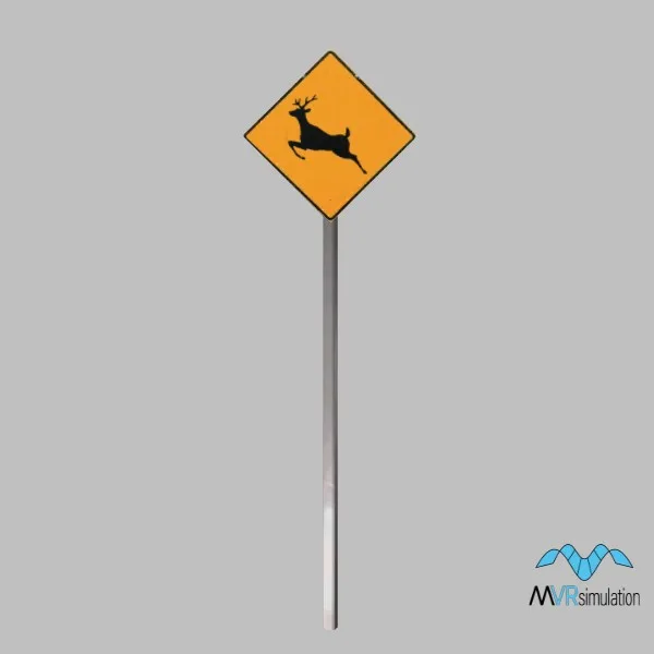 deer crossing-sign-001 — 3D model preview