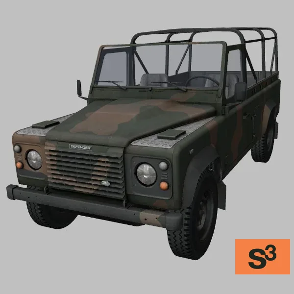 Defender-110-softop · KE · camo — 3D model preview