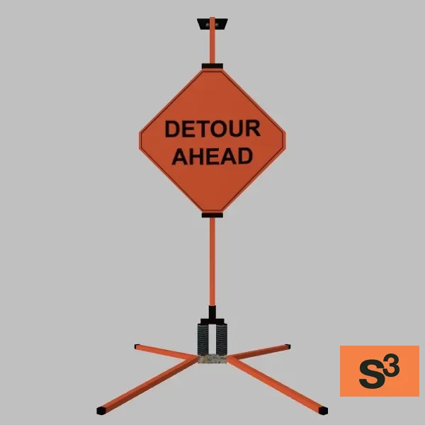 detour-sign-003a — 3D model preview