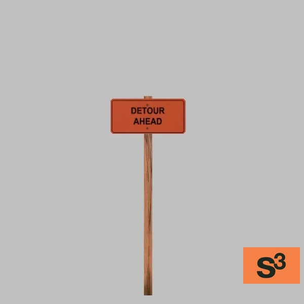 detour-sign-003c — 3D model preview