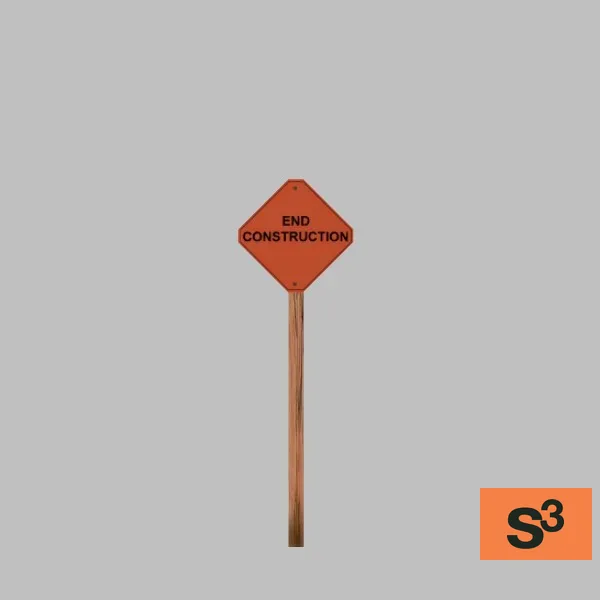 end construction-sign-001b — 3D model preview