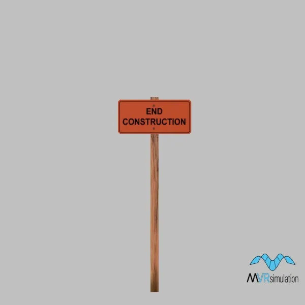 end construction-sign-001c — 3D model preview