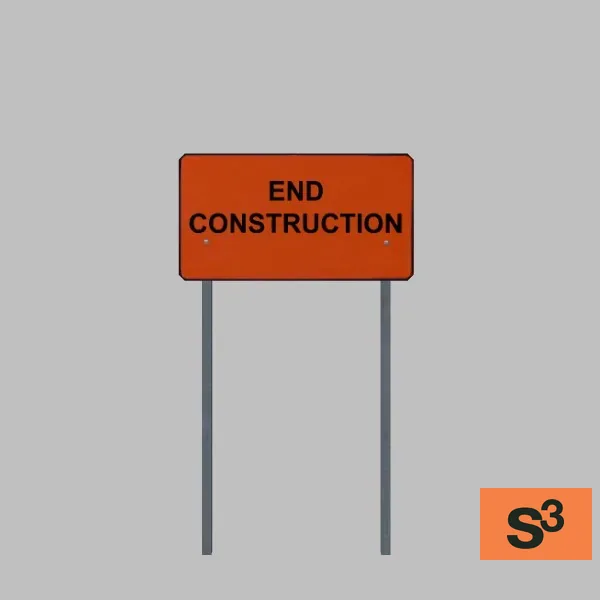 end construction-sign-001d — 3D model preview