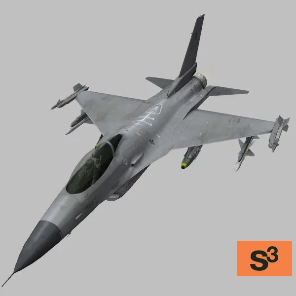 F-16C · OM · grey — 3D model preview